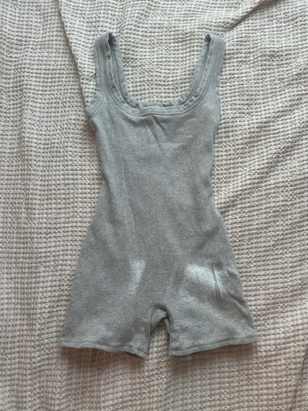 SKIMS Women Cotton Rib Onesie Gray Romper - Picture 3 of 3